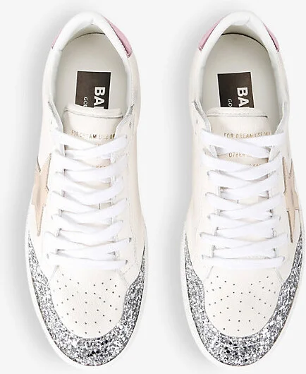 Womens White/Comb Ballstar Exclusive Sequin-Embellished Leather Low-Top Trainers Eur 39 / 6 Uk Women - Image 2