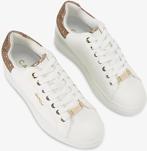 Womens White/Comb Dream 2 Logo-Badge Faux-Leather Low-Top Trainers Eur 37 / 4 Uk Women - Image 2