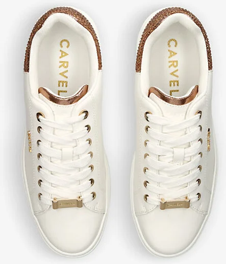 Womens White/Comb Dream Logo-Embellished Faux-Leather Low-Top Trainers Eur 38/5 Uk Women - Image 2