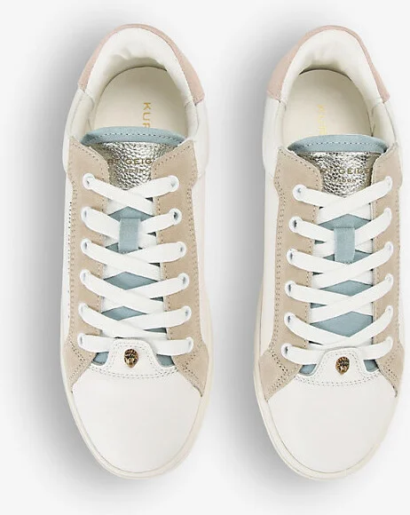 Womens White/Comb Kensington Logo-Embossed Low-Top Leather Trainers Eur 36 / 3 Uk Women - Image 2