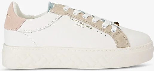 Womens White/Comb Kensington Logo-Embossed Low-Top Leather Trainers Eur 36 / 3 Uk Women