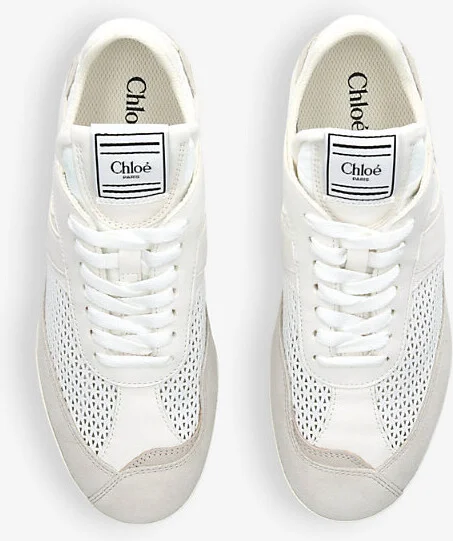 Womens White/Comb Kick Brand-Patch Low-Top Suede Trainers Eur 38/5 Uk Women - Image 2