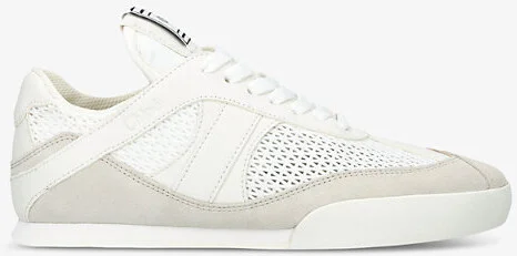 Womens White/Comb Kick Brand-Patch Low-Top Suede Trainers Eur 38/5 Uk Women