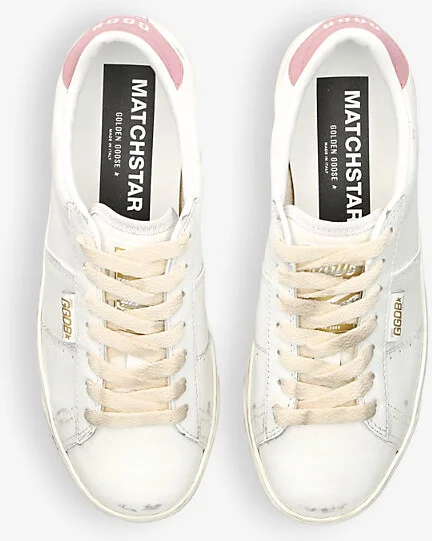 Womens White/Comb Matchstar 11985 Leather Low-Top Trainers Eur 37 / 4 Uk Women - Image 2