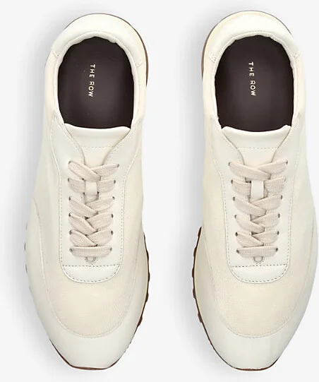 Womens White/Comb Owen Runner Panelled Leather and Mesh Low-Top Trainers Eur 38/5 Uk Women - Image 2