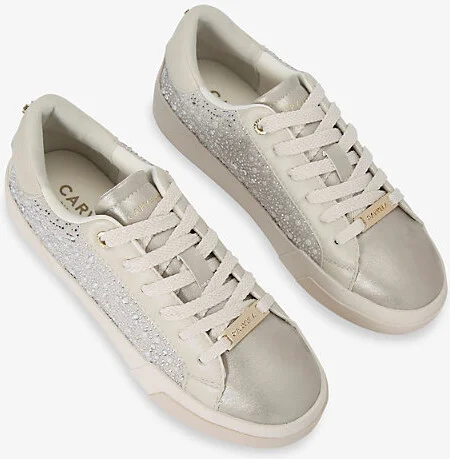 Womens White/Comb Santiana Jewel Low-Top Faux-Leather Trainers Eur 41 / 8 Uk Women - Image 2