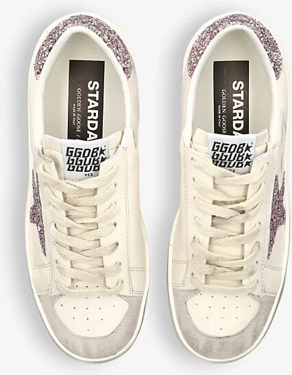 Womens White/Comb Stardan 10310 Star-Glitter Leather Low-Top Trainers Eur 38/5 Uk Women - Image 2