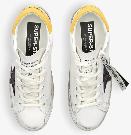 Womens White/Comb Superstar 82655 Leather Low-Top Trainers Eur 37 / 4 Uk Women - Image 2
