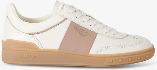 Womens White/Comb Upvillage Logo-Panel Leather Low-Top Trainers Eur 37.5 / 4.5 Uk Women