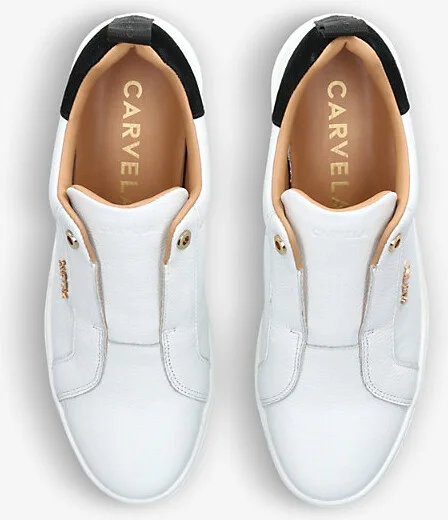 Womens White Connected Slips-On Leather Flatofrm Trainers Eur 36 / 3 Uk Women - Image 2
