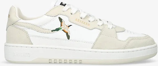 Womens White Dice Lo Bird-Motif Leather and Suede Low-Top Trainers Eur 36 / 3 Uk Women
