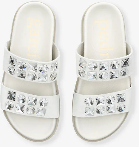 Womens White Dilys Crystal Double-Band Suede Sandals Eur 36 / 3 Uk Women - Image 2