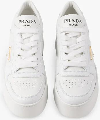 Womens White Downtown Bold Platform Leather Low-Top Trainers Eur 36 / 3 Uk Women - Image 2