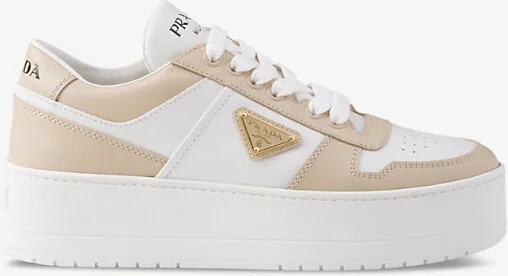 Womens White Downtown Bold Platform-Sole Leather Trainers Eur 41 / 8 Uk Women