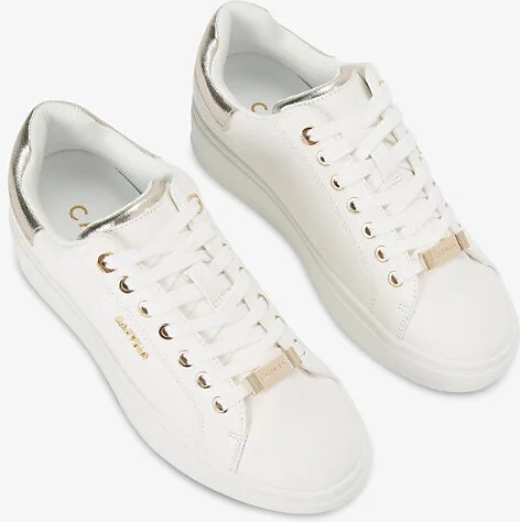 Womens White Dream 2 Logo-Badge Faux-Leather Low-Top Trainers Eur 39 / 6 Uk Women - Image 2