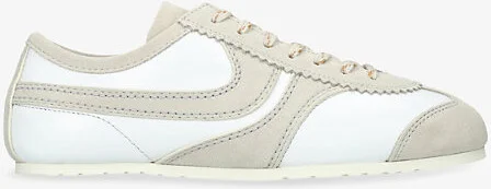 Womens White Dustin Stripe Suede Low-Top Trainers Eur 36.5 / 3.5 Uk Women