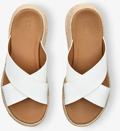 Womens White F-Mode Leather Flatform Sliders Eur 42/ 9 Uk Women - Image 2