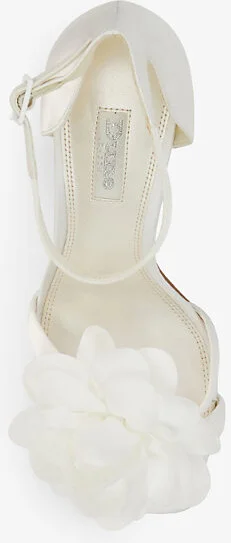 Womens White-Fabric Memorise Bridal Floral-Lace Court Shoes Eur 37 / 4 Uk Women - Image 2