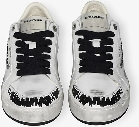 Womens White Fly Wings Leather Low-Top Trainers Eur 37 / 4 Uk Women - Image 2