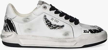 Womens White Fly Wings Leather Low-Top Trainers Eur 37 / 4 Uk Women