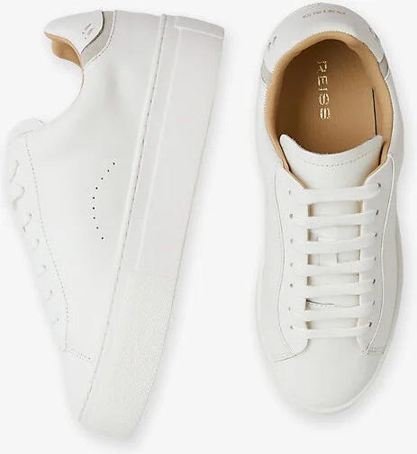 Womens White Francesca Chunky-Sole Leather Low-Top Trainers Eur 40 / 7 Uk Women - Image 2