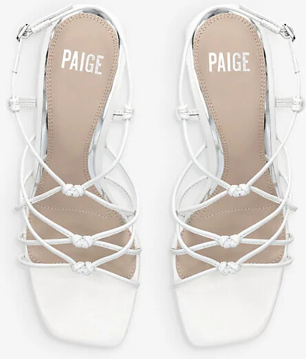 Womens White Gianna Strap-Embellished Leather Heeled Sandals Eur 40.5 / 7.5 Uk Women - Image 2