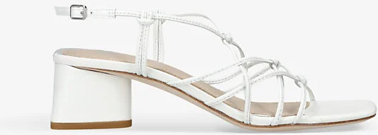 Womens White Gianna Strap-Embellished Leather Heeled Sandals Eur 40.5 / 7.5 Uk Women