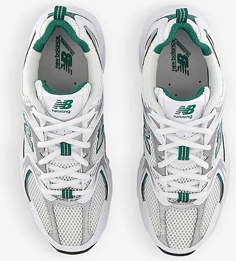 Womens White Green Silver Mr530 Logo-Embossed Leather and Mesh Low-Top Trainers Eur 36.5 / 3.5 Uk Women - Image 2