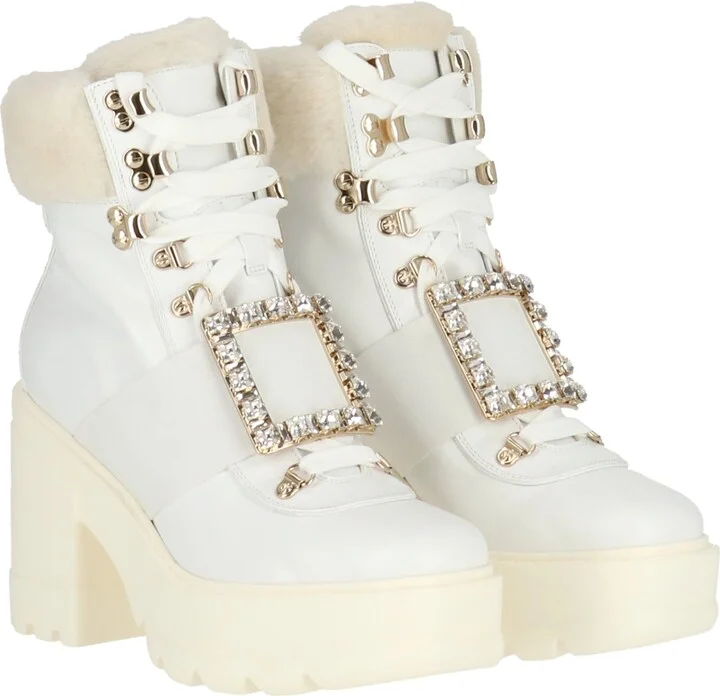 Womens White/Grey Boot