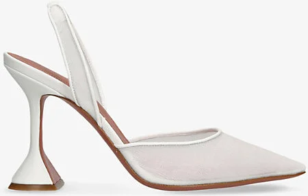 Womens White Holli 95 Sling-Back Heeled Mesh Courts Eur 42/ 9 Uk Women