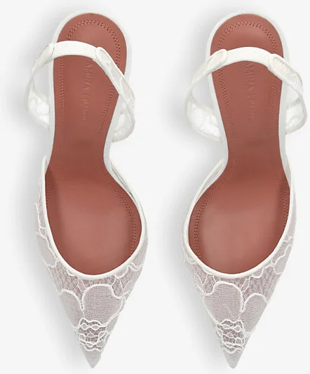 Womens White Holli 95 Sling-Back Lace Heeled Courts Eur 40 / 7 Uk Women - Image 2