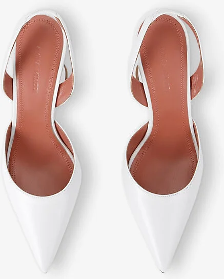 Womens White Holli 95 Slingback Leather Heeled Courts Eur 39 / 6 Uk Women - Image 2