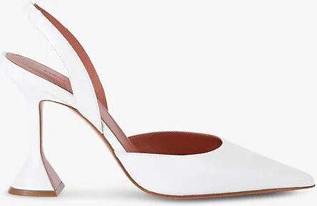 Womens White Holli 95 Slingback Leather Heeled Courts Eur 39 / 6 Uk Women