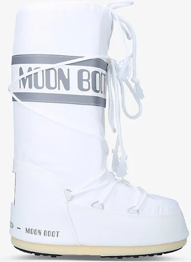 Womens White Icon Junior Branded Nylon Snow Boots Eur 39 / 6 Uk Women