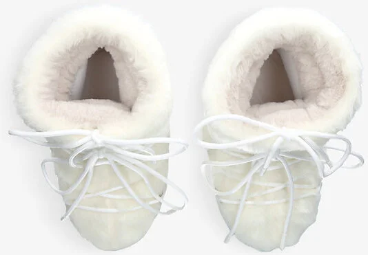Womens White Icon Low Faux-Fur and Leather Snow Boots Eur 36 / 3 Uk Women - Image 2