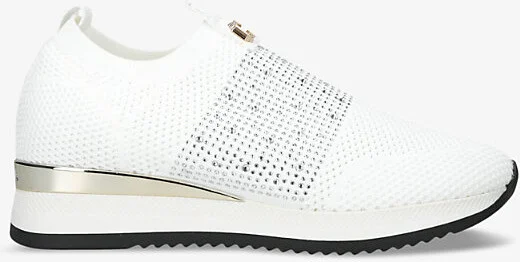Womens White Janeiro 2 Crystal-Embellished Woven Low-Top Trainers Eur 41 / 8 Uk Women