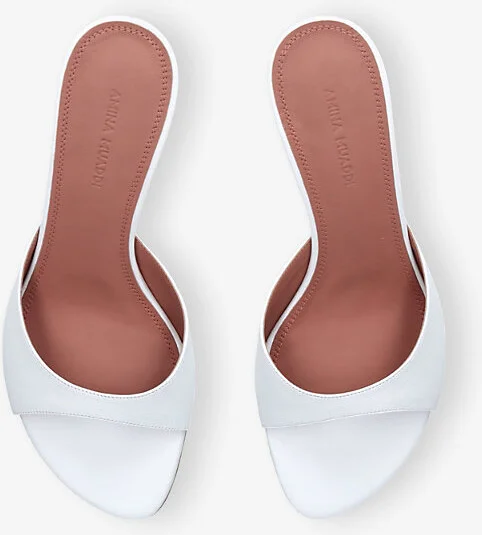 Womens White Jeanne Leather Heeled Sandals Eur 36 / 3 Uk Women - Image 2
