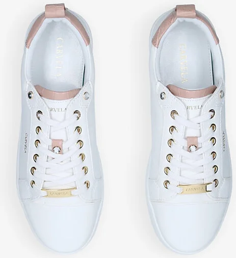 Womens White Joyful 2 Faux-Leather Trainers Eur 40 / 7 Uk Women - Image 2