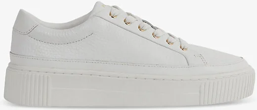 Womens White Leanne Grained-Leather Low-Top Trainers Eur 36 / 3 Uk Women