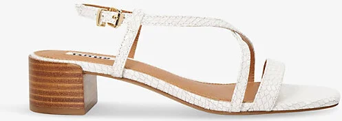 Womens White-Leather Jaskell Snake-Print Leather Sandals Eur 36 / 3 Uk Women