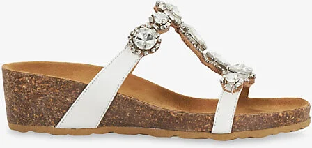 Womens White Leather Kristan Leather Wedge Sandals Eur 36 / 3 Uk Women