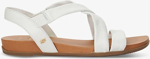 Womens White-Leather Landies Multiple-Strap Leather Sandals Eur 40 / 7 Uk Women