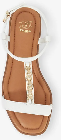 Womens White Leather Lollipops Chain-Detail Leather Sandals Eur 36 / 3 Uk Women - Image 2