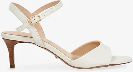 Womens White Leather Maddies Leather Heeled Sandals Eur 41 / 8 Uk Women