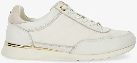 Womens White Leather Mix Everglow Leather Low-Top Trainers Eur 41 / 8 Uk Women