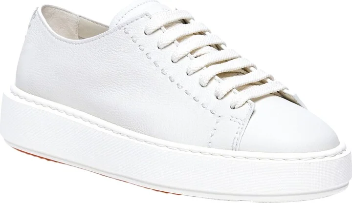 Women's white leather sneaker - Image 3