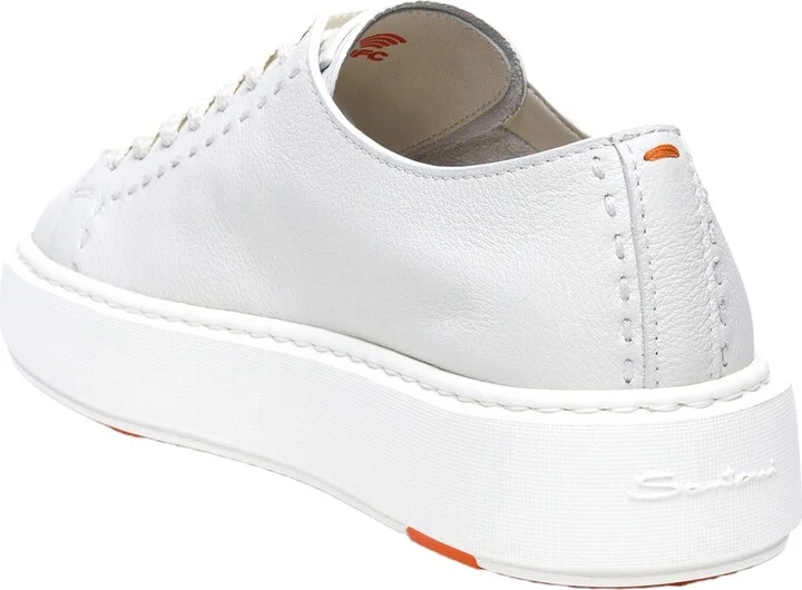 Women's white leather sneaker - Image 4