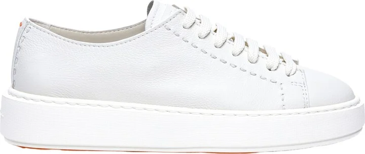 Women's white leather sneaker