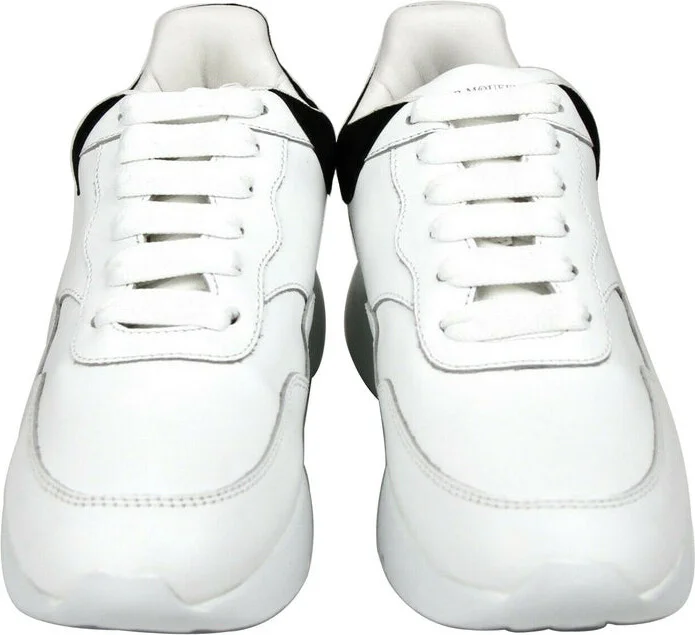 Women's White Leather / Suede Sneaker - Image 3