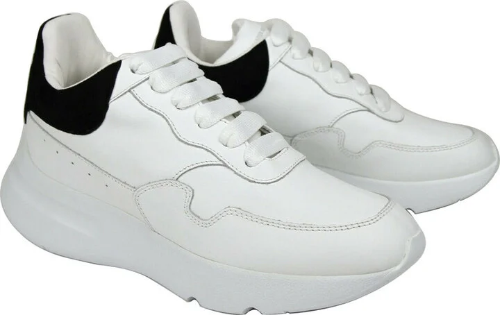 Women's White Leather / Suede Sneaker - Image 4